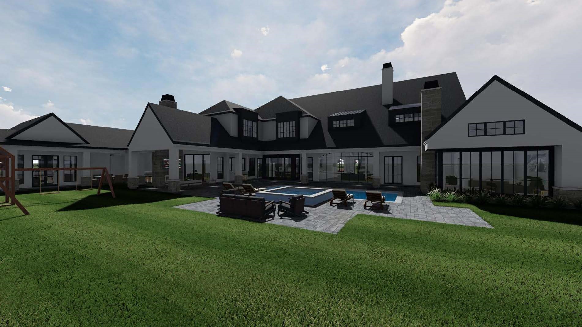4233 Two Gun Way Katy, TX 77494 - Photo 47 of 47 Rendering of rear elevation with rendering of future pool.