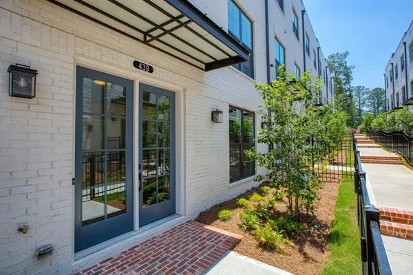 a view of a back door of the house