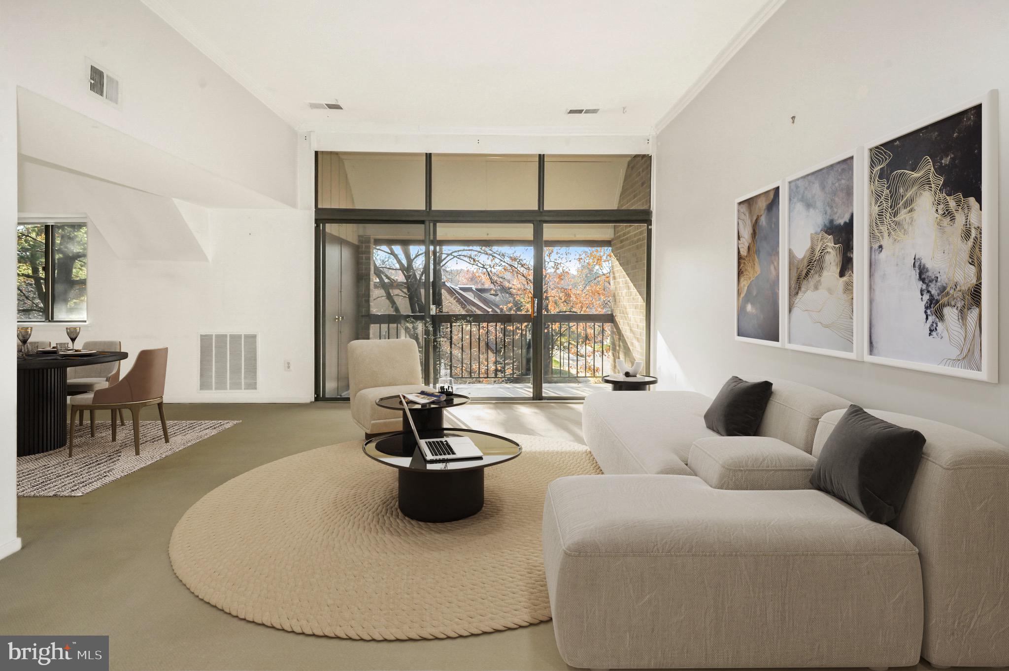 1639 Parkcrest Circle, Unit 300 Reston, VA 20190 - Photo 2 of 23 12' ceiling with full windows & sliding glass door