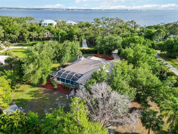 a view of a garden with an outdoor space
