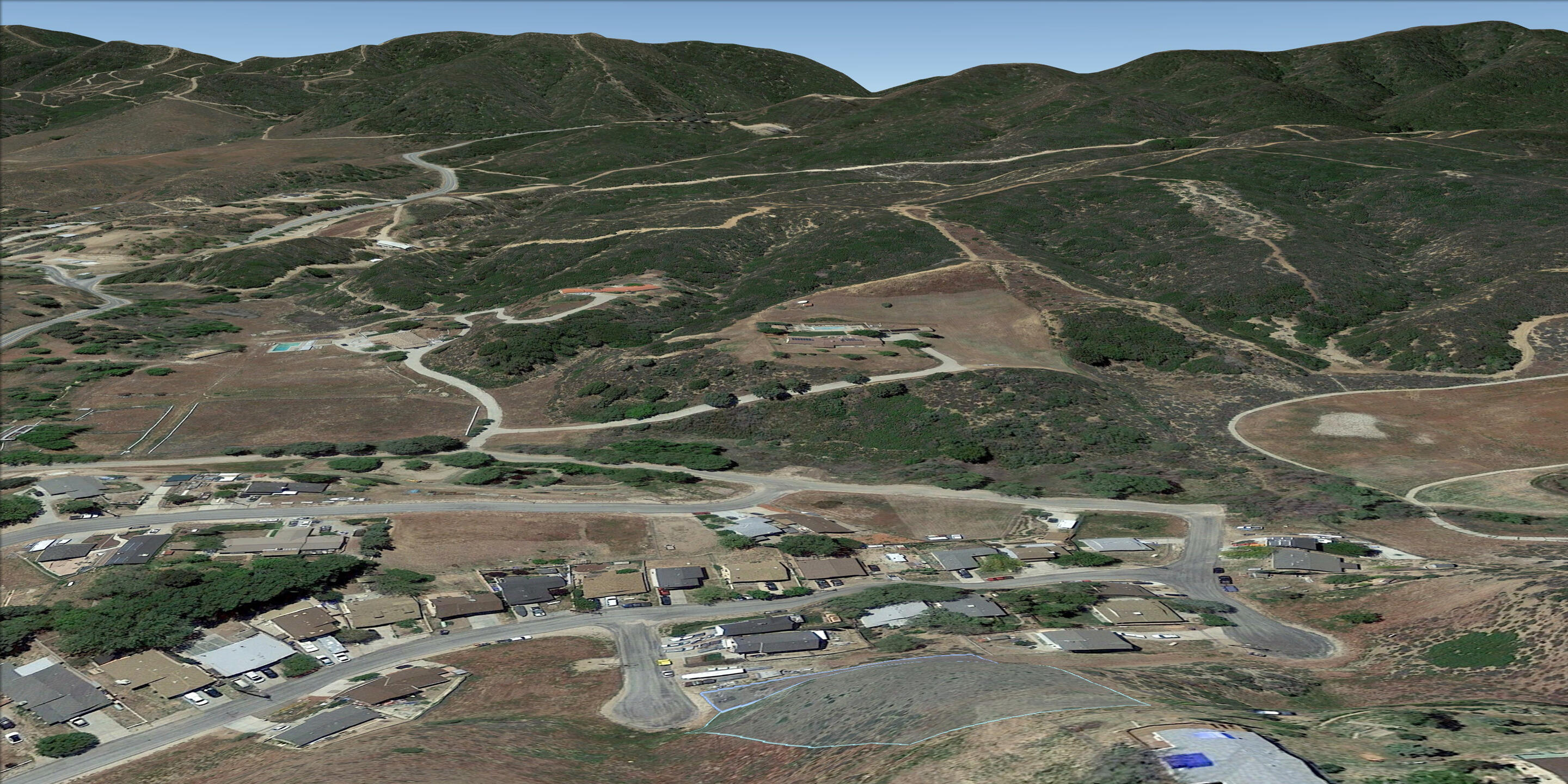 Cutwood Rd Lake Lake Elizabeth, CA 93532 - Photo 9 of 11 an aerial view of a house with a mountain
