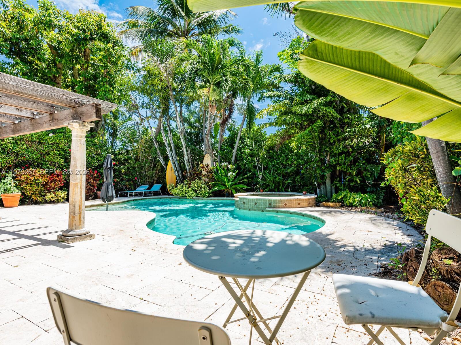 8927 Hawthorne Avenue Surfside, FL 33154 - Photo 9 of 40 a view of a swimming pool with a patio and a yard