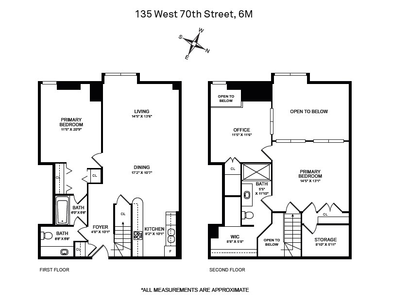 135 West 70th Street, Unit 6M Manhattan, NY 10023 - Photo 11 of 11 a picture of a floor plan