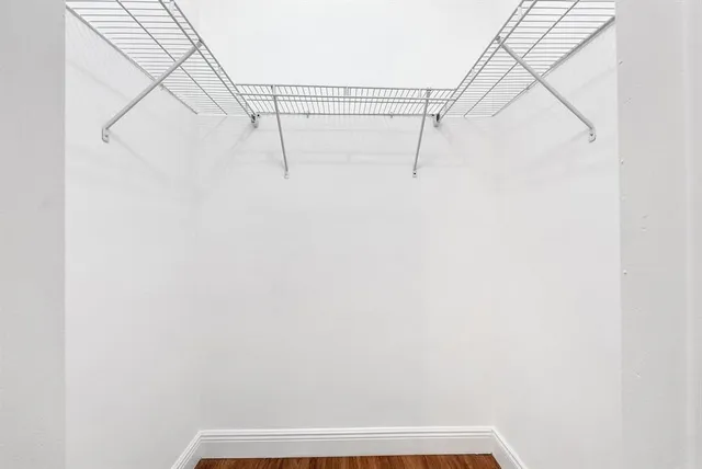 a view of small space with racks on the wall