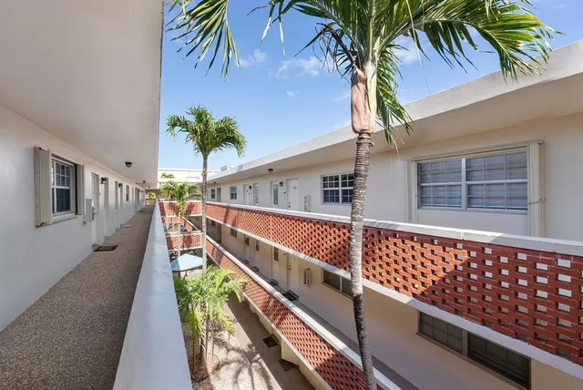 a view of balcony with small garden