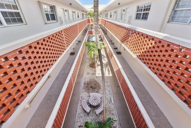 a view of wooden stairs