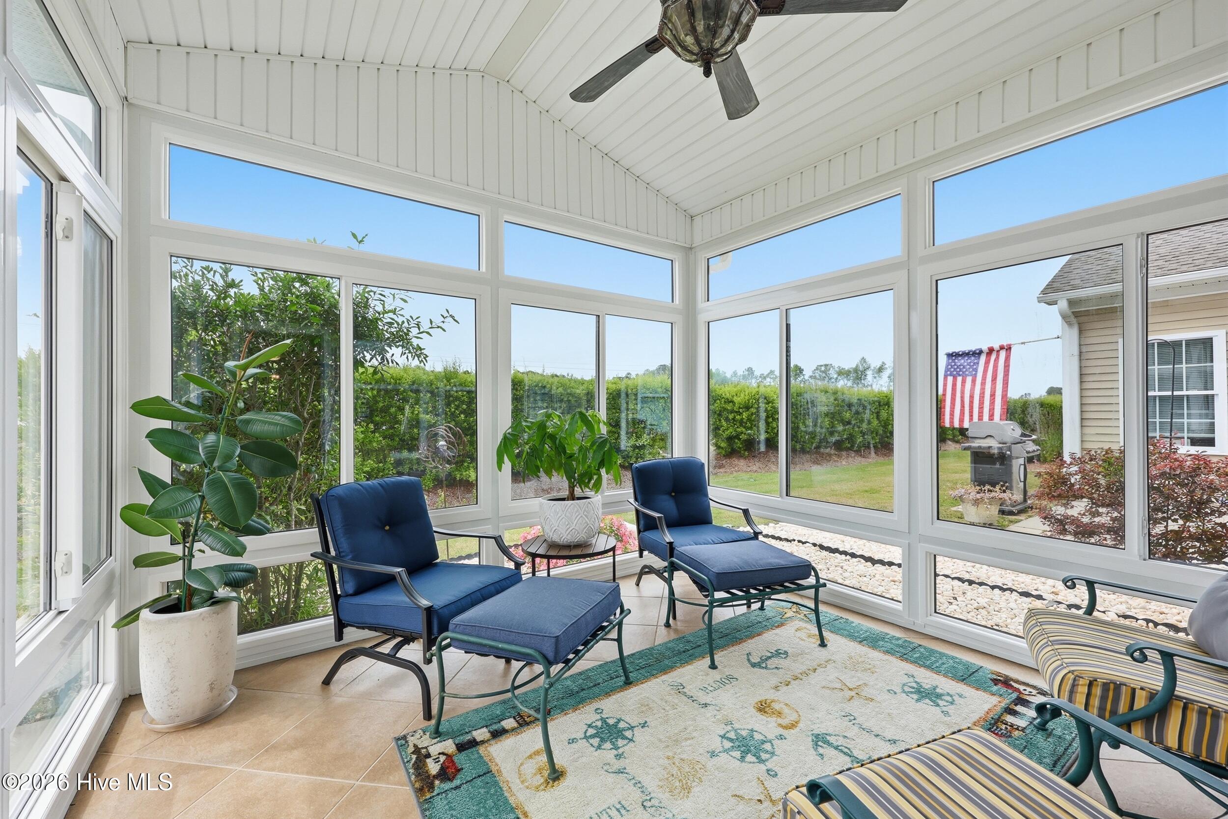116 Freeboard Lane Calabash, NC 28467 - Photo 31 of 44 Large Sun Room with vaulted ceiling and windows
