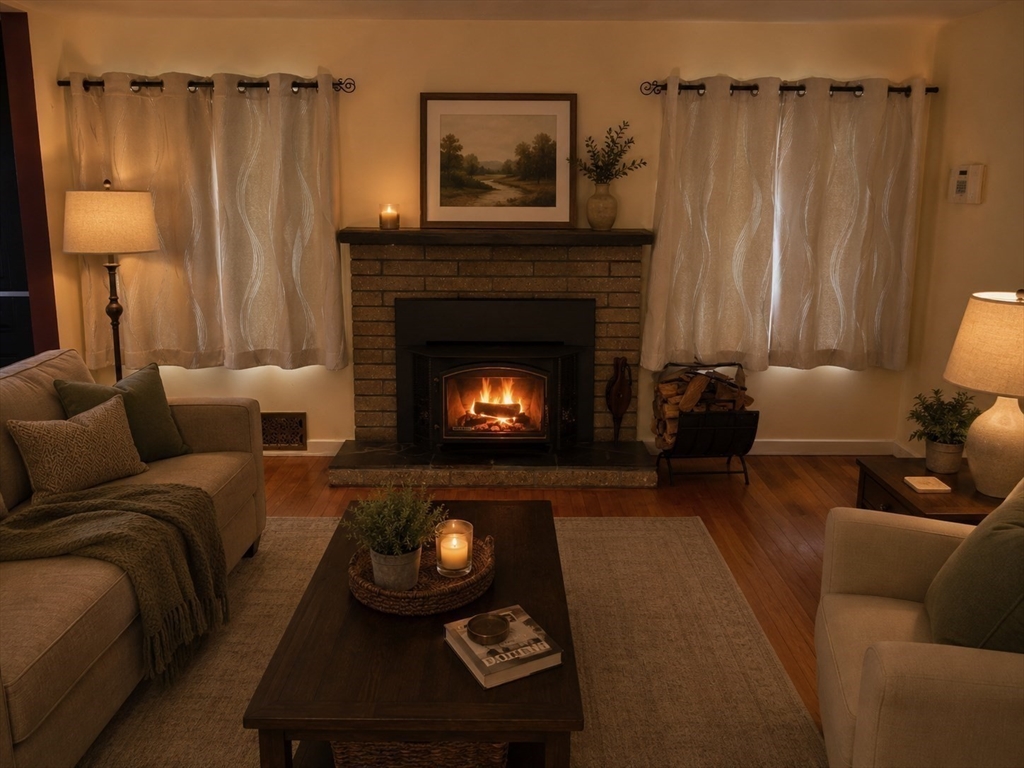 118 Spruce Road Norwood, MA 02062 - Photo 3 of 39 a living room with furniture and a fireplace