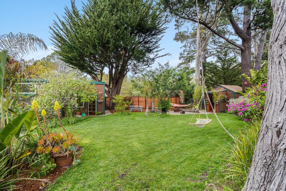 1067 Rio Vista Drive Pacifica, CA 94044 - Photo 42 of 43 a view of a backyard with garden and trees