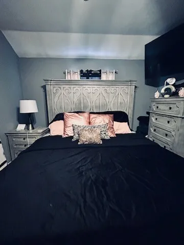 a room with furniture and a fireplace