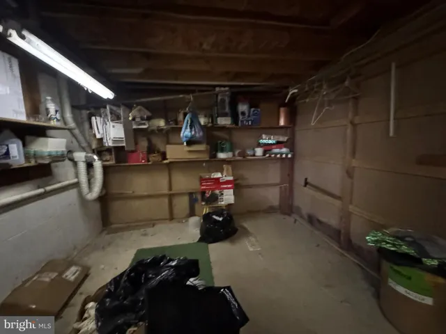 a storage room with furniture