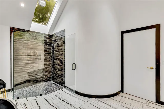 a view of wooden door