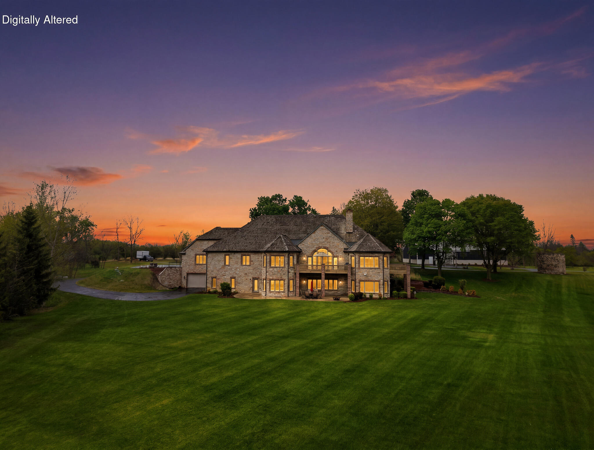 3790 Sherman Road Polk, WI 53086 - Photo 4 of 101 10_Aerial_Rear_Wide_DIGITALLY_ALTERED