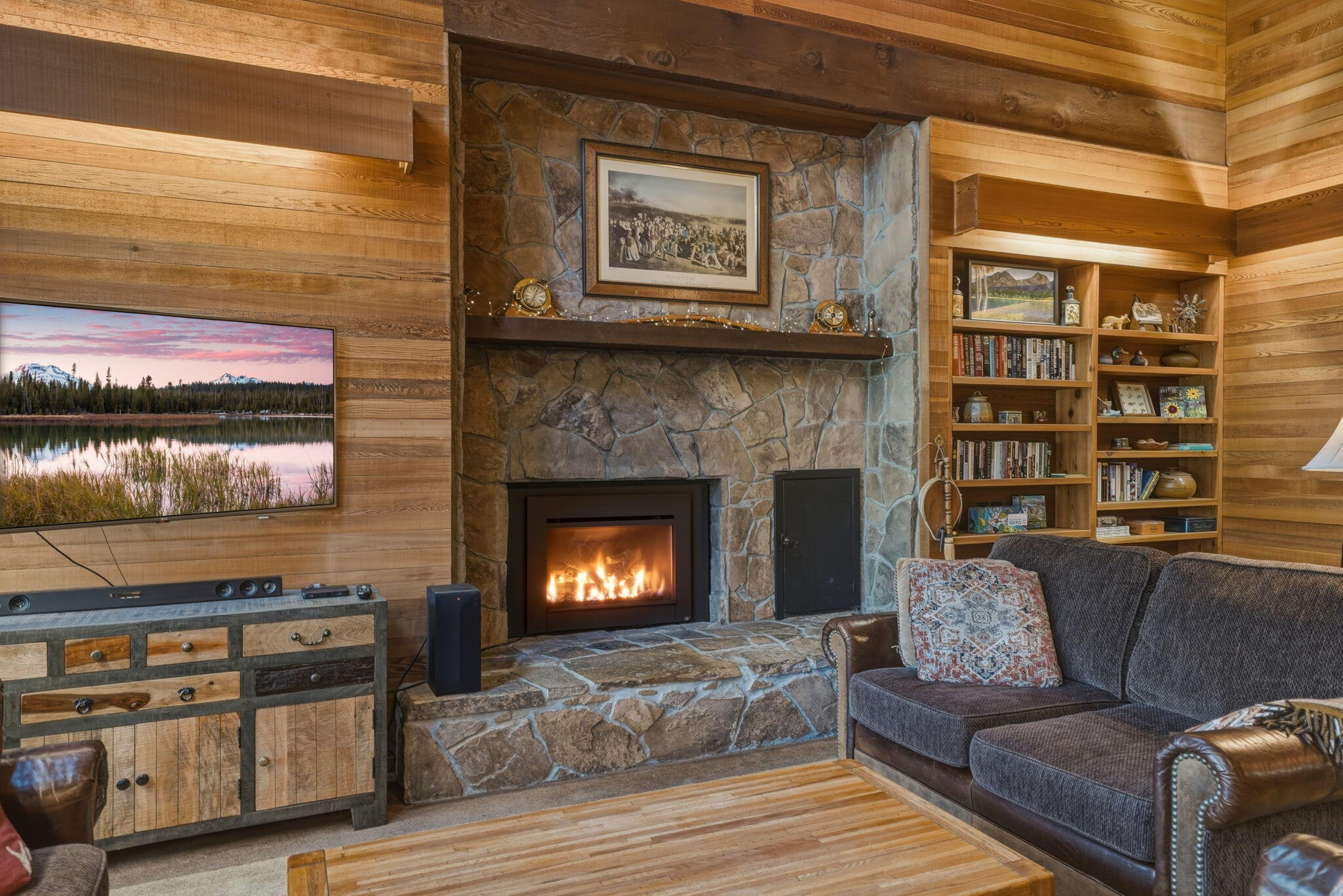 13137 Hawks Beard, Unit GH 129 Black Butte Ranch, OR 97759 - Photo 7 of 57 a living room with furniture and a fireplace