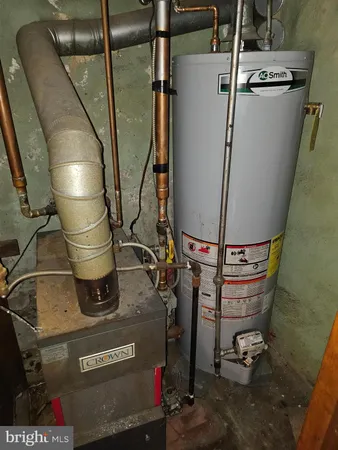 a close view of water heater room