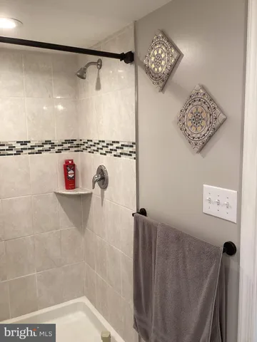 a close view of a shower in a bathroom