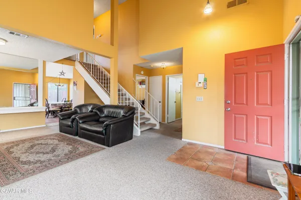 a living room with furniture