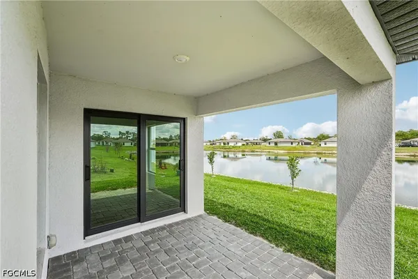 a view of lake from a balcony