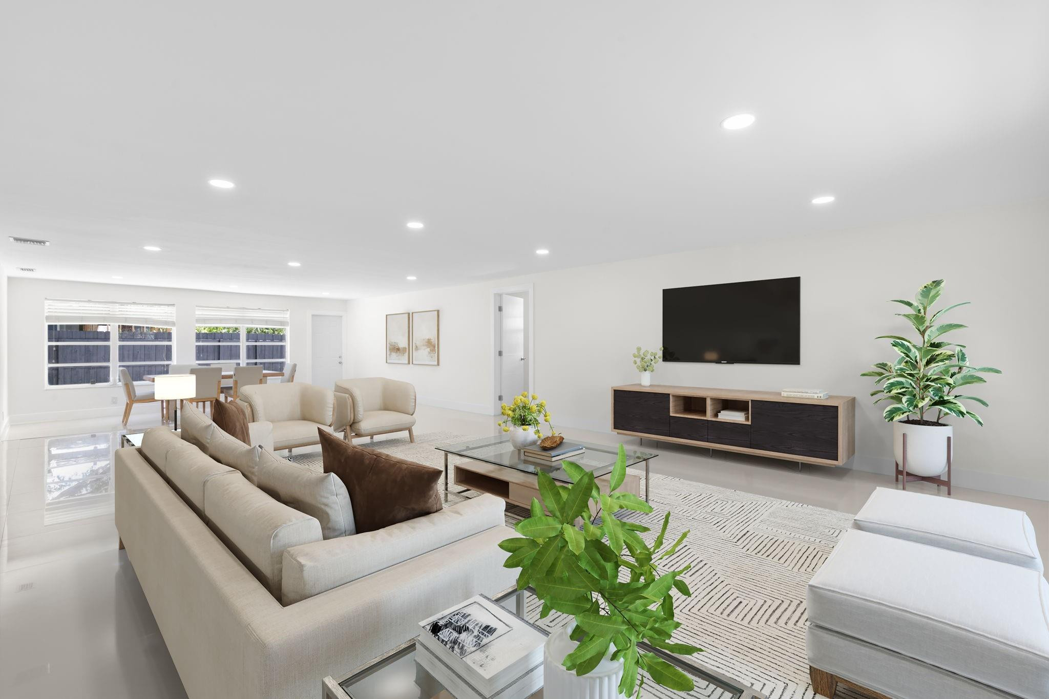 3262 Pierce Street Hollywood, FL 33021 - Photo 6 of 35 a living room with furniture and a flat screen tv