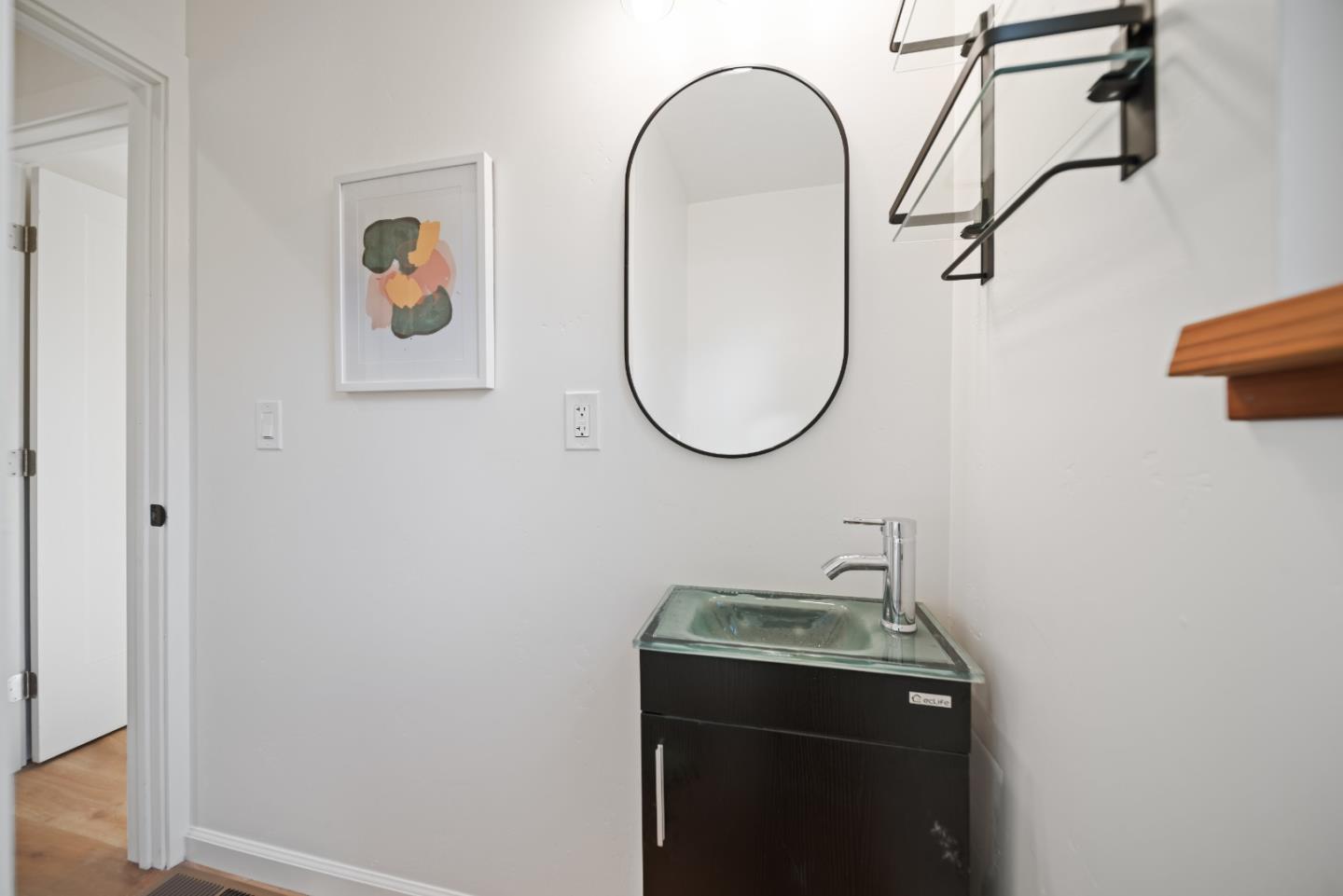 7475 East Zayante Road Felton, CA 95018 - Photo 22 of 52 a bathroom with a sink and a mirror