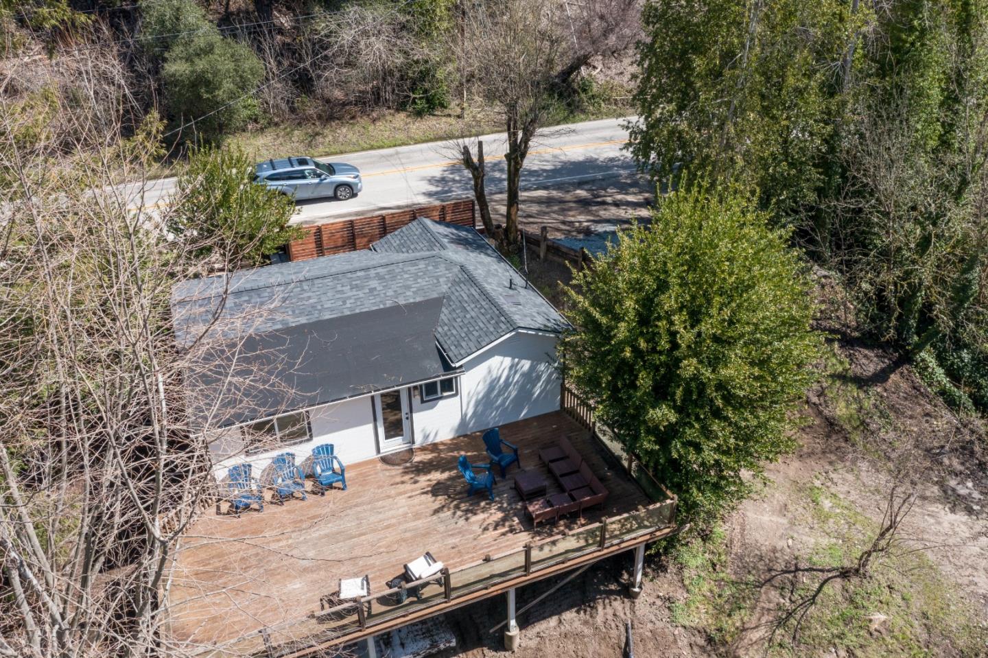 7475 East Zayante Road Felton, CA 95018 - Photo 47 of 52 an aerial view of house with yard