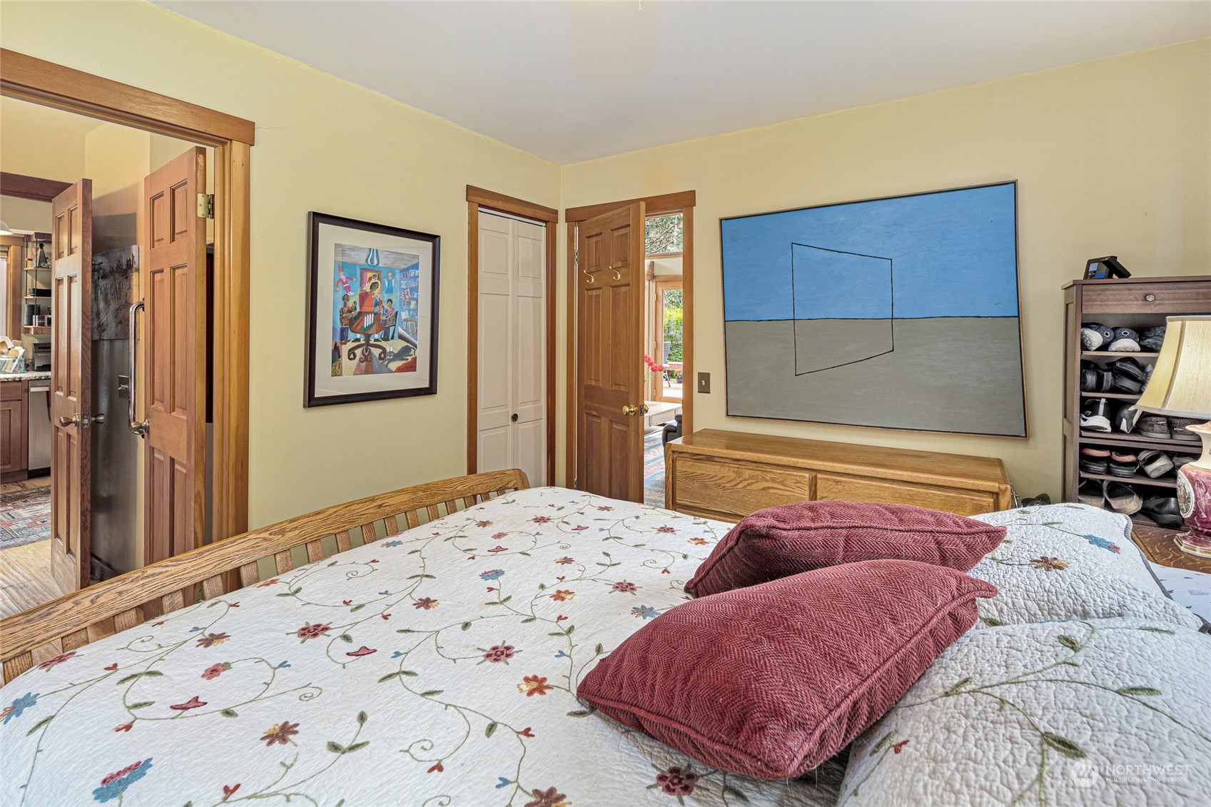 4484 Cattle Point Road Friday Harbor, WA 98250 - Photo 13 of 22 a bedroom with two beds and a closet