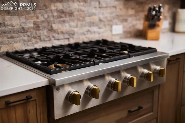 a close up of a stove