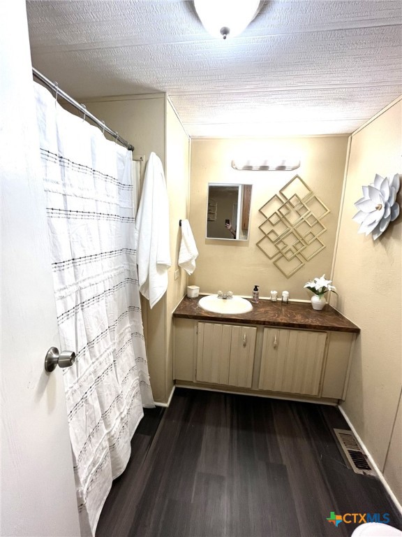 5576 Helm Lane Temple, TX 76502 - Photo 22 of 25 a bathroom with a sink mirror and wooden floor