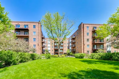 a view of a big yard next to a building