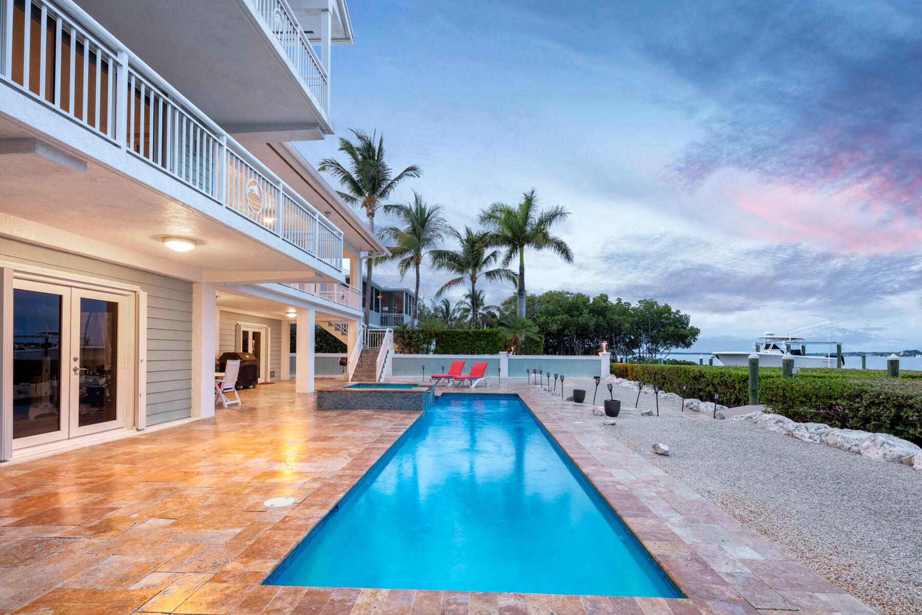 21 Mutiny Place Key Largo, FL 33037 - Photo 55 of 57 Dusk pool views