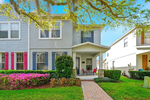 a front view of a house with porch