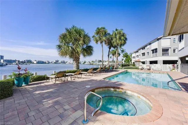 a view of a lake with a city