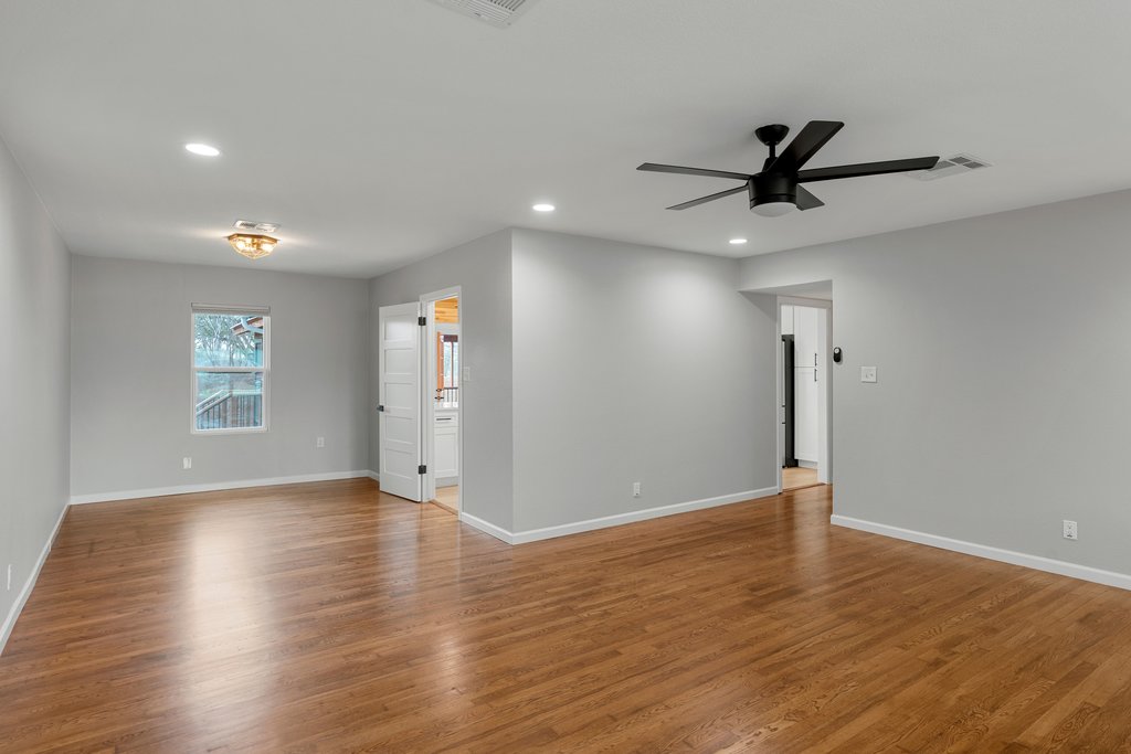 3404 Touchstone Street Austin, TX 78723 - Photo 11 of 33 Spare room with recessed lighting, a ceiling fan, and dark wood-style flooring