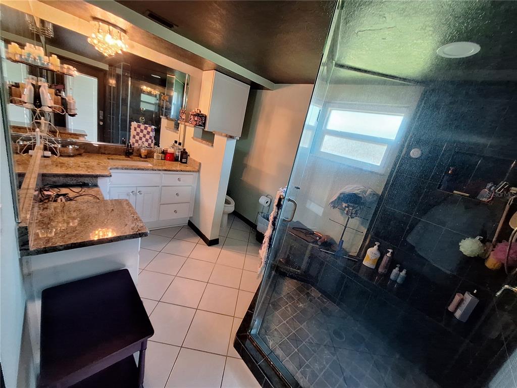 9415 Indale Drive New Port Richey, FL 34654 - Photo 34 of 93 a bathroom with a sink a mirror and shower