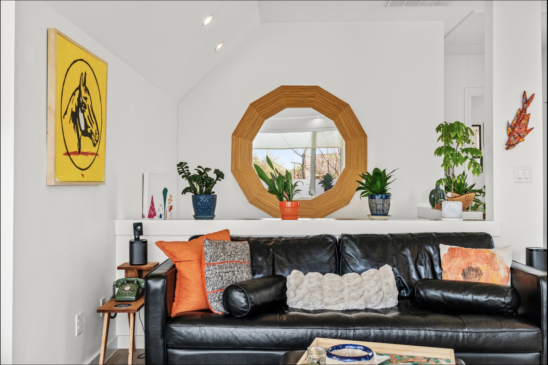 1608 Ravey Street, Unit B Austin, TX 78704 - Photo 14 of 25 Living area with lofted ceiling