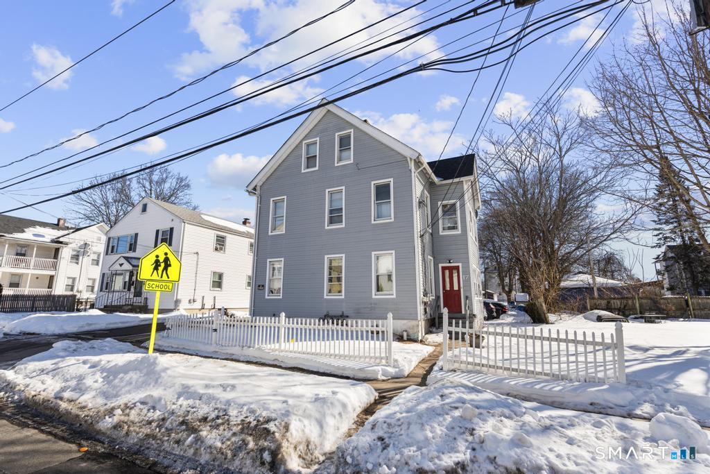 a view of a building with a outdoor space