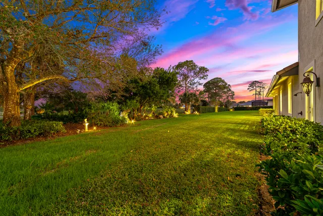 an aerial view of residential houses with outdoor space and swimming pool