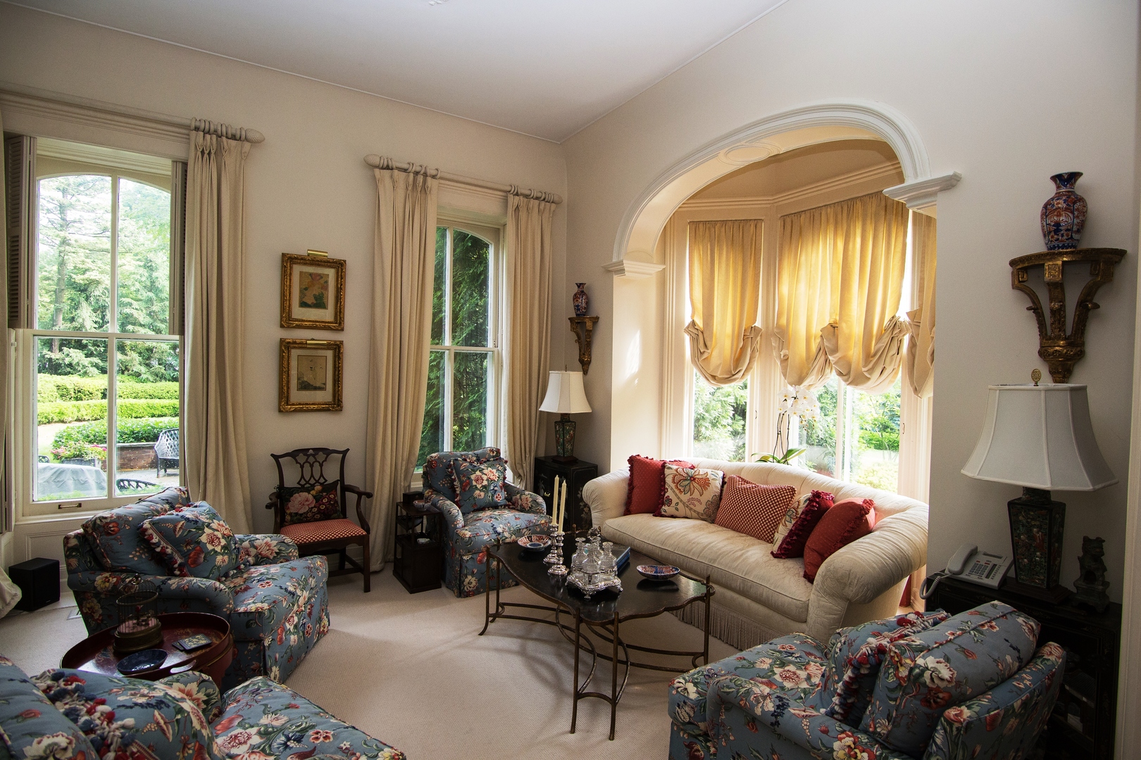 404 East Deerpath Road Lake Forest, IL 60045 - Photo 16 of 44 a living room with furniture fireplace and a large window