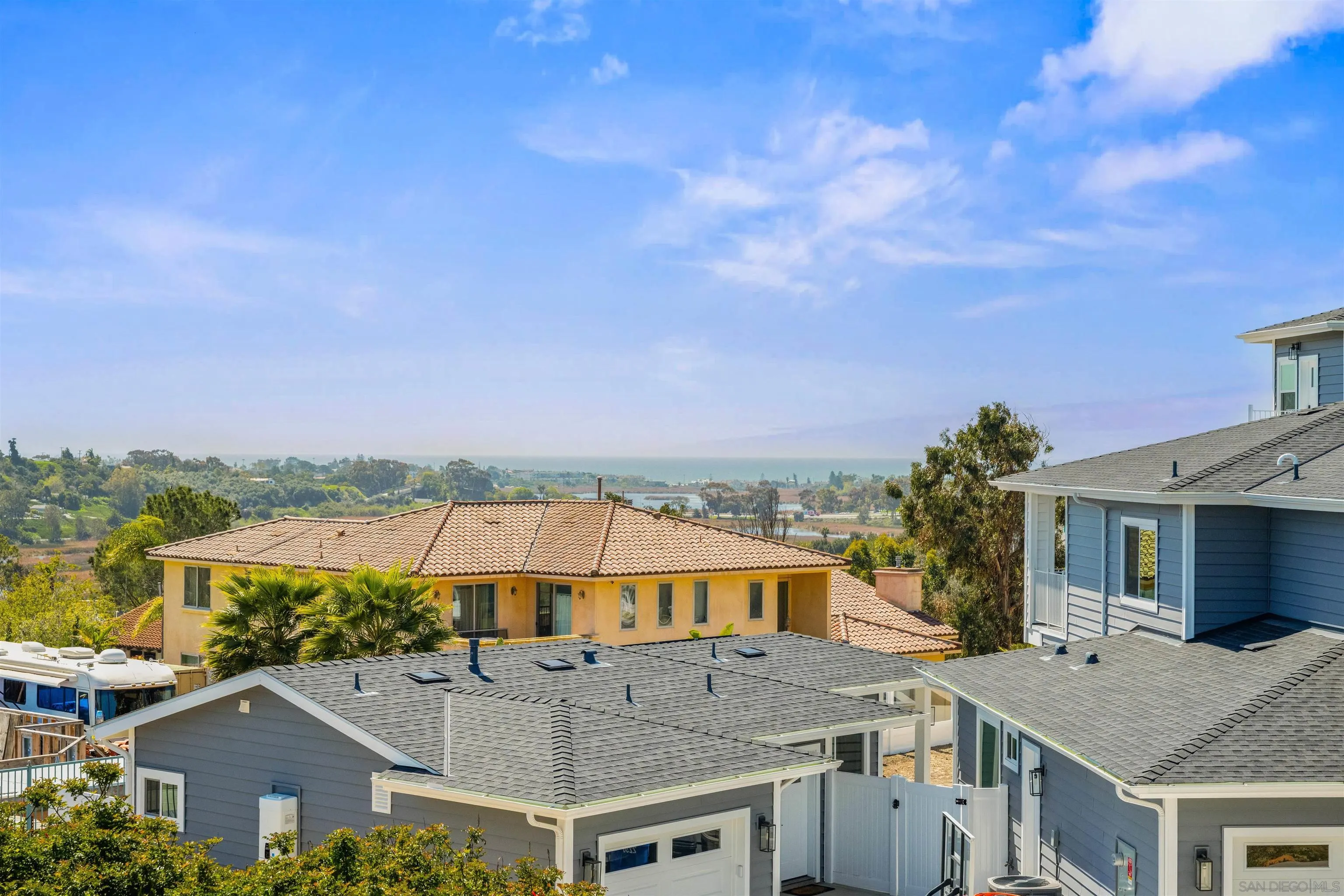 2001 Elevada Street Oceanside, CA 92054 - Photo 18 of 39 aerial view of a house with a yard and balcony