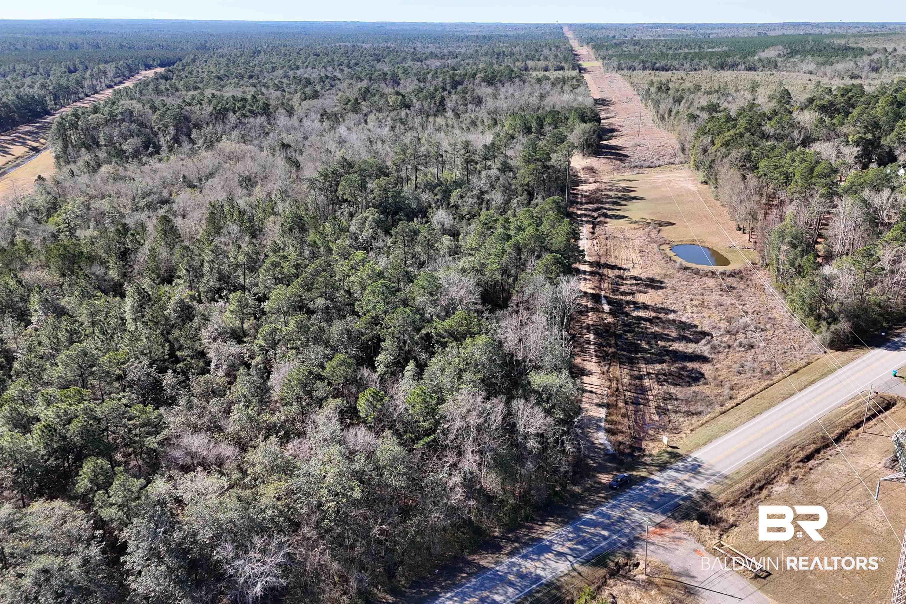 0 Radcliff Road Saraland, AL 36571 - Photo 10 of 14 Aerial view of property and surrounding area with a forest