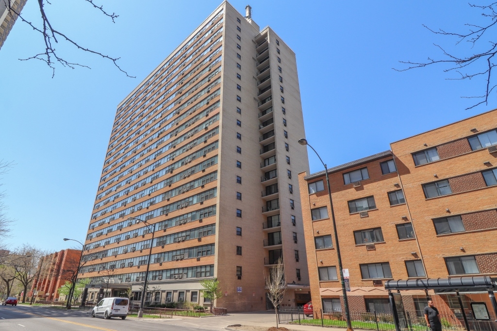 a front view of a building