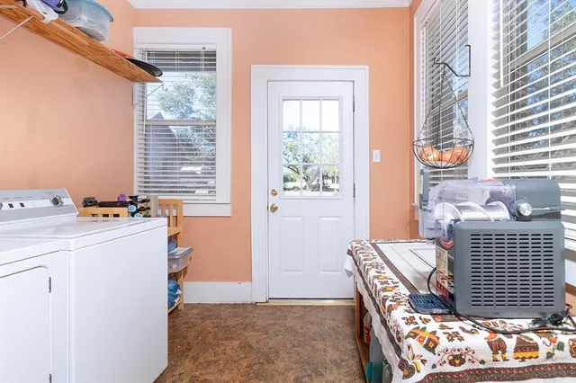 a living room with a couch and a table