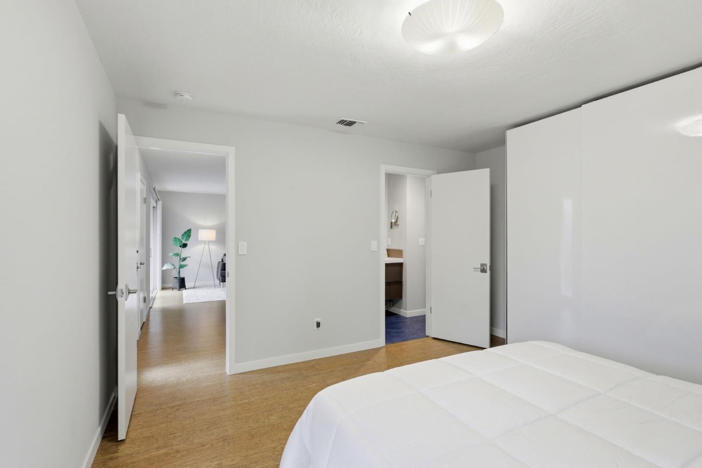 152 Castillion Terrace Santa Cruz, CA 95060 - Photo 15 of 37 a bedroom with a bed and a view of bathroom