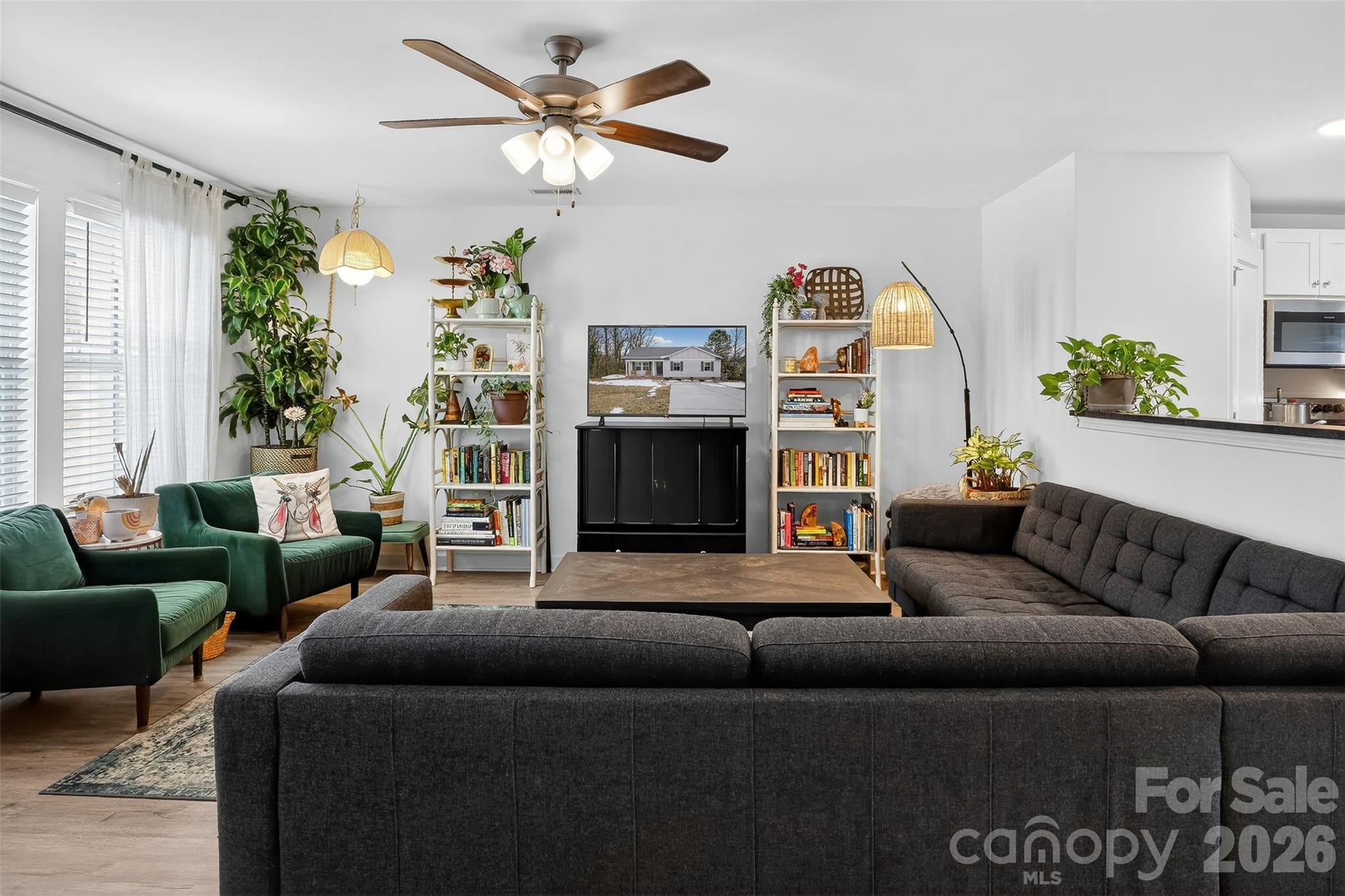 1526 Shepard Street Kannapolis, NC 28083 - Photo 4 of 40 a living room with furniture and a fireplace