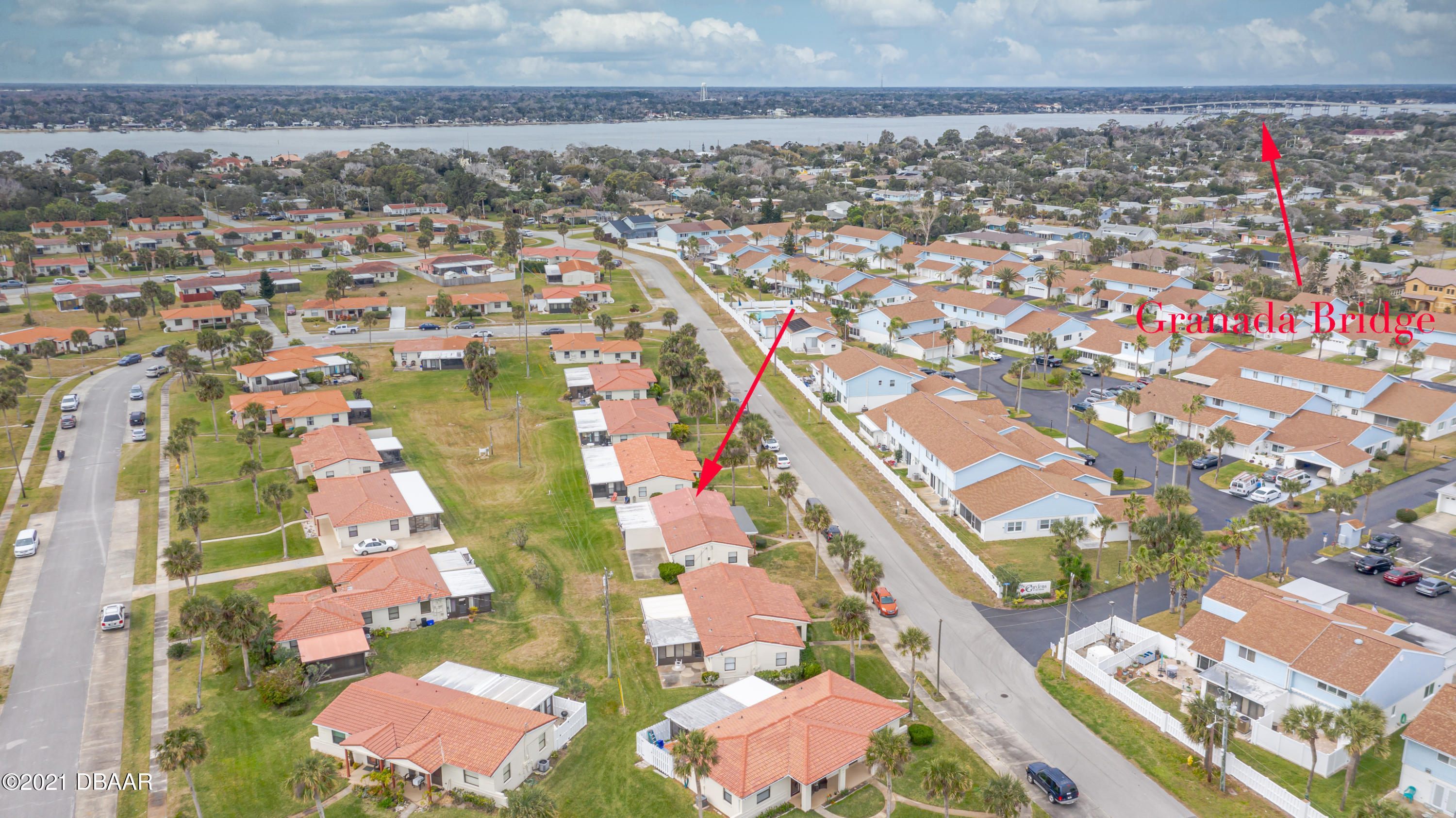 202 Northshore Drive, Unit B Ormond Beach, FL 32176 - Photo 18 of 25 an aerial view of residential houses with outdoor space