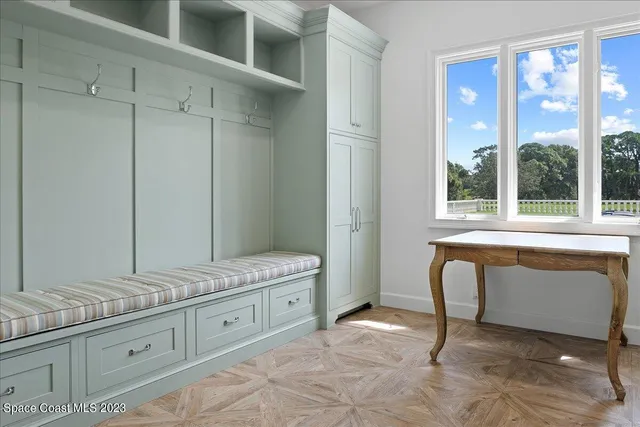a view of a chair and table of the garden