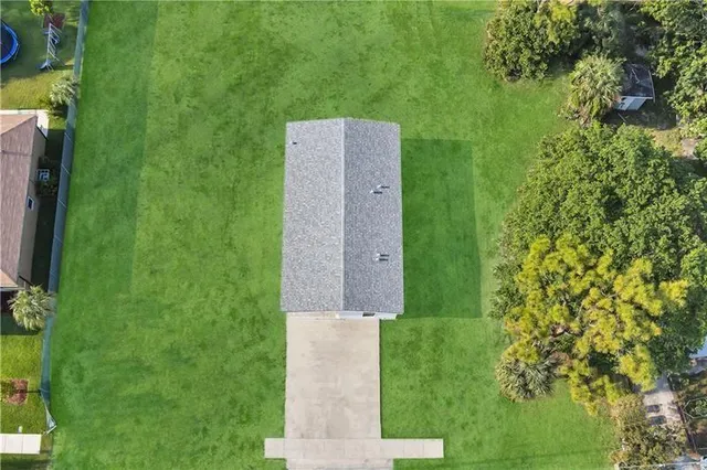 an aerial view of a house