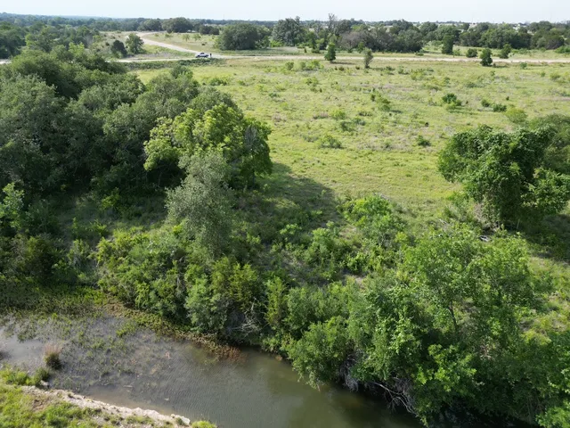 a view of a field with lots of trees