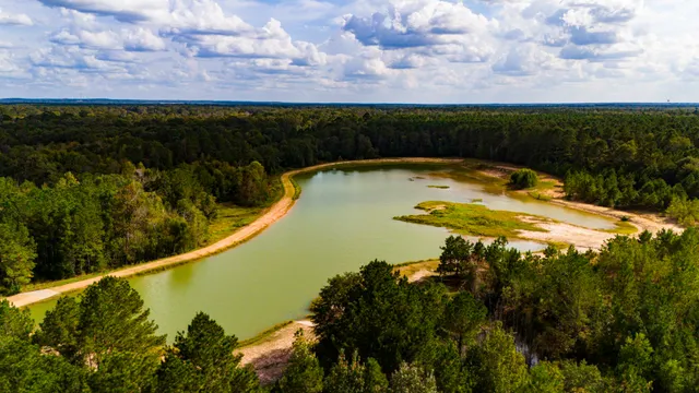 a view of swimming pool from a lake