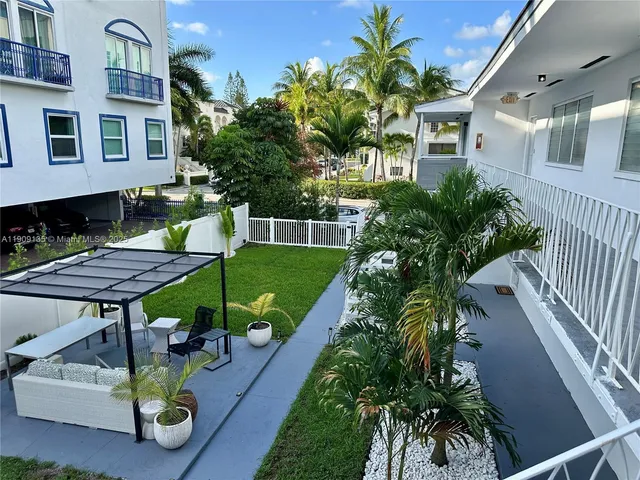 a view of a chairs in a patio